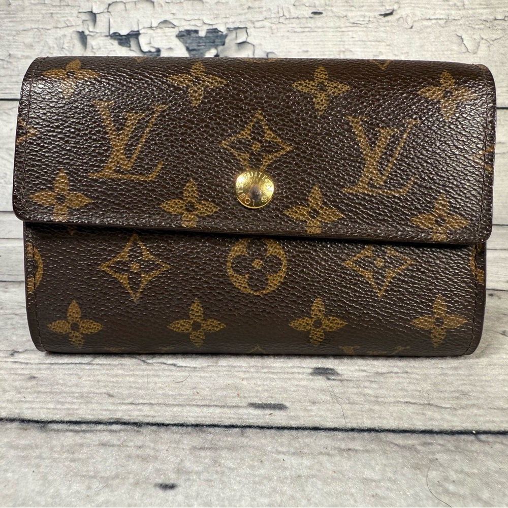 Louis Vuitton Porte Tresor Etui Papier Trifold Wallet Brown Monogram Canvas - Picture 2 of 15